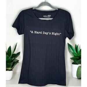 The Chelsea Boot Co. A Hard Day's Night Short Sleeve Graphic Top Black Womens M